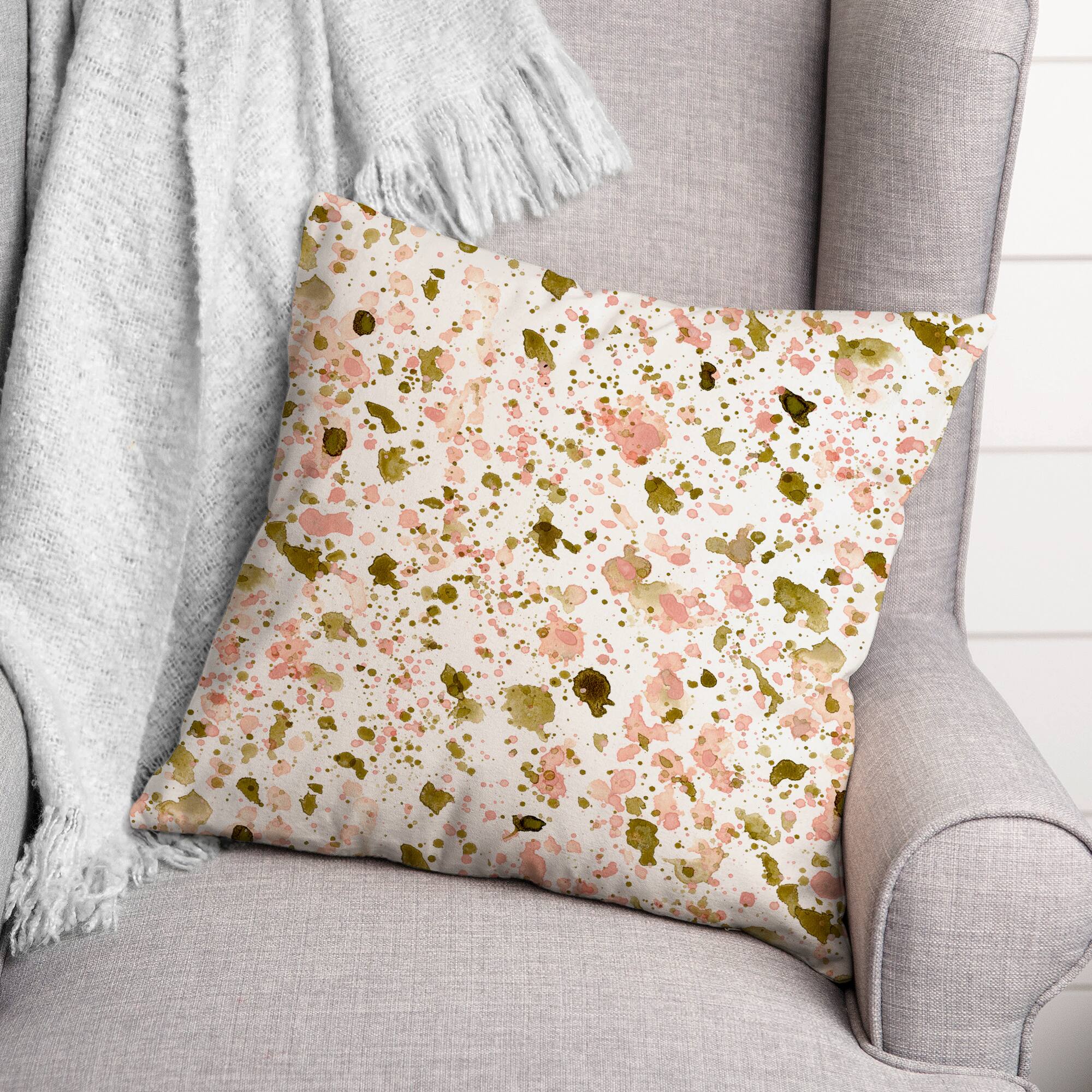 Pink & Gold Speckles Indoor/Outdoor Pillow